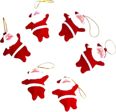 Bovista Kerstballen - Kerstversiering - Plastic - Kerstman - Kerstballenset - 6 Delig - Rood
