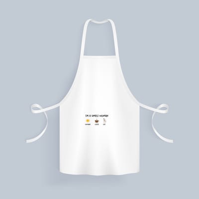 Akyol - i'm a simple woman sunshine, coffee, cat Keukenschort - Quotes - vrouwen die simpel zijn - vrouwen - quotes - verjaardagscadeau - verjaardag - cadeau - kado - geschenk - gift - 82 bij 71 cm