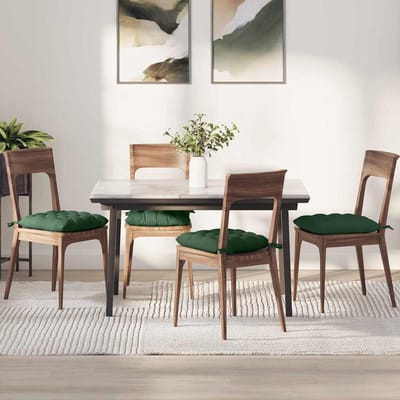 vidaXL - Zitkussens - 4 - st - Corduroy - stof - Donkergroen - 40 - x - 40 - x - 6 - cm