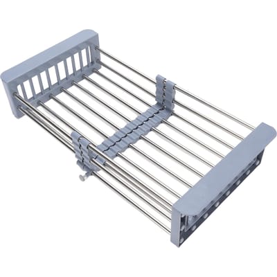 Over Het Zink Zeefmand Roestvrij Staal Multifunctioneel Gemakkelijk Schoon Te Maken Uitschuifbaar Zink gray