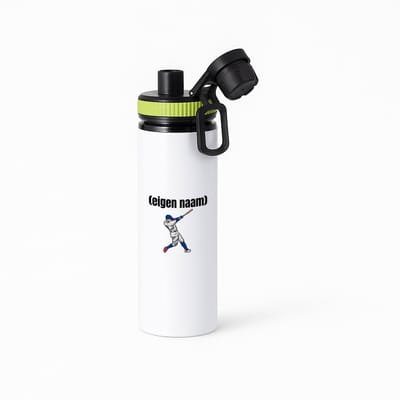 Hacebo® - honkballer met eigen naam waterfles met draaidop groen - Honkbal - atleten - iemand die houdt van honkbal - verjaardag - cadeau - kado - water fles - 850ML