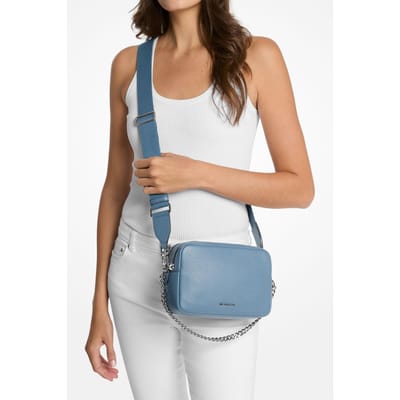 Michael Kors Medium Double Zip Chain Camera Crossbody Chambray Maat: OS | Schoudertassen Outlet | Dames | Blauw