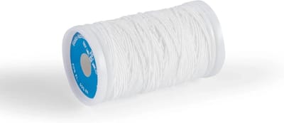 Famanu – Elastisch naaigaren 0,5 mm, 20 m, ideaal voor stretchstoffen, zomen en elastische naden, wit