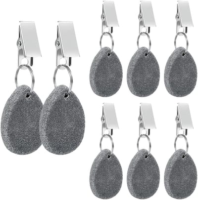 8 stuks natuurlijk marmeren tafelkleedgewichten met clips - voor buiten - tafelkledengewicht van marmer - tafelkleed .