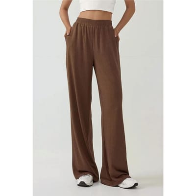 Brede Leg Textuur Gebreide Broek