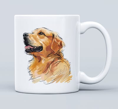Golden retriever koffiemok / theemok - wit - hond - leuk cadeau - mok / beker - vriend - schattig