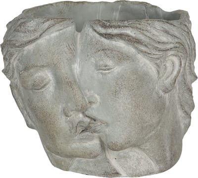 Bloempot voor Binnen – Grijs – Rustieke Pot – 16x14x13 cm – Steen – Vrouwenmotief