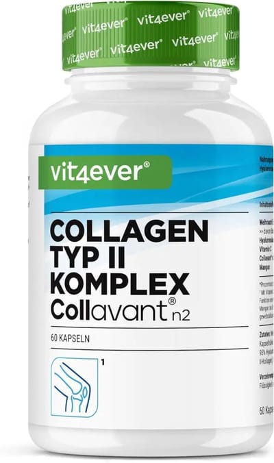 Collavant® n2 – 60 capsules – Premium Collageen Type II Complex – Met Hyaluronzuur, Boswellia (85%), Vitamine C & Mangan – Laboratorium getest – Zuiver & Vegan - Vit4ever