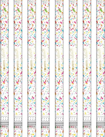 Party confetti shooters - 8x - papieren confetti - party poppers - confettikanonnen - 80 cm