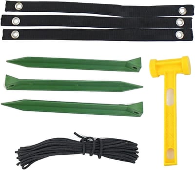 Boomsteun Set - Grondpen Verankering - Stabiliteit Buiten - Verstelbare Banden - 31x8cm - Niet gespecificeerd