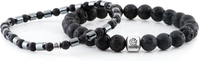 Kralen Armband Heren Zack Black – DTCH.FIT - 8mm Lava en 4mm Lava/Hematiet – One size