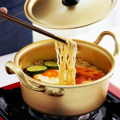 By shayne - Noodle Pot - Koreaanse Ramen - 16 cm - Aluminium - Instant Noodle Pot - 1 Liter - Geschikt voor de lekkerste ramen