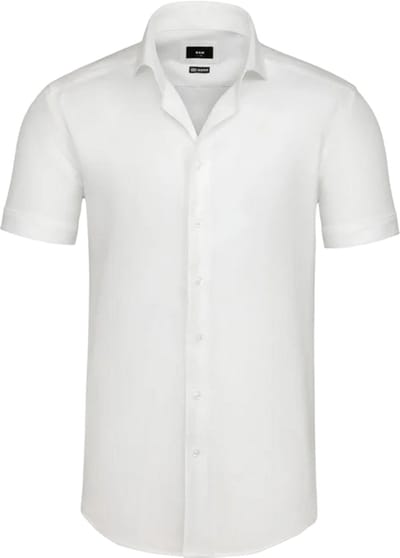 Heren Overhemd korte Mouwen - Wit - Blouse
