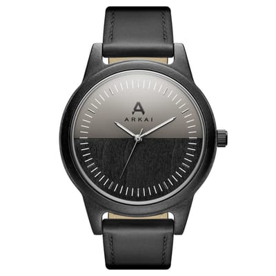 Arbor | Grijs horloge van esdoornhout met twee­kleurige wijzerplaat