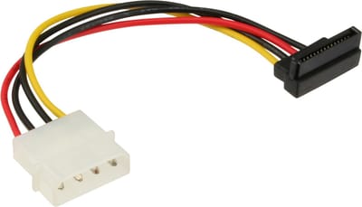 Molex (m) - SATA (v) haaks adapter - 0,15 meter