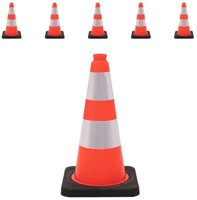 Ri-Traffic verzwaarde flexibele verkeerskegel - reflectieklasse 2 | 50 cm | 5 stuks