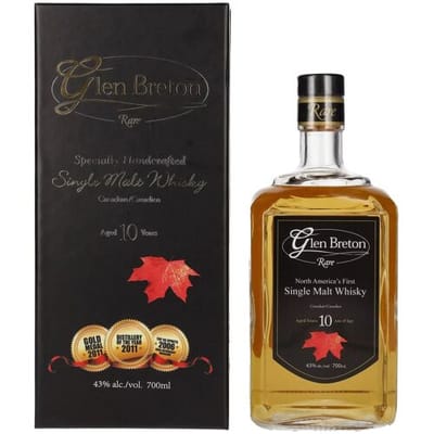 Glen Breton Rare 10 Years Old Canada's First Single Malt Whisky 43% Vol. 0,7l in geschenkverpakking