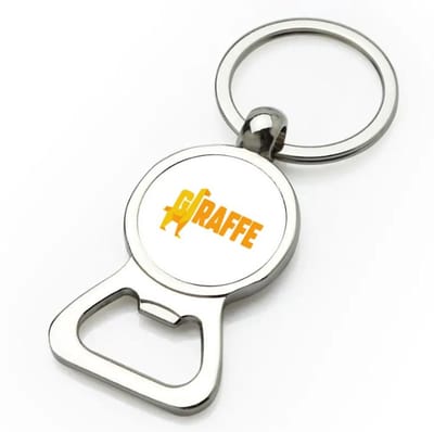 Akyol - giraffe logo geel flesopener - Giraffe - dieren liefhebber - iemand die houdt van giraffen - verjaardag - cadeau - kado - geschenk - 9 bij 3 cm