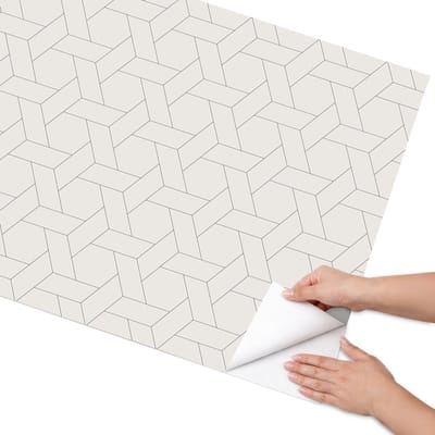 Coloray Meubel Wrap Folie - Romig Meubelfolie - 75x150 cm - Wrapfolie Keuken Gevlochten patronen - Decoratiefolie - Geometrische Meubelfolie - Meubel Wrap Folie - Woonkamer decoratie - Achtergronden en patronen