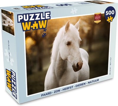 Puzzel Paard - Zon - Herfst - Dieren - Natuur - Legpuzzel - Puzzel 500 stukjes