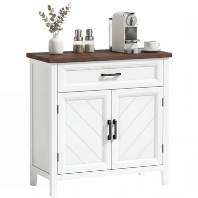 HOMCOM Dressoir - MDF - 76 x 35 x 80 cm - Wit