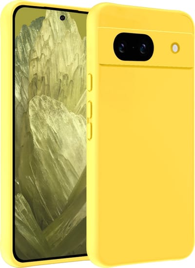Hoesje - Geschikt voor Google Pixel 8a - Sterk & Shockproof - Hoes Cover - Siliconen Case - Telefoonhoesjes - Geel