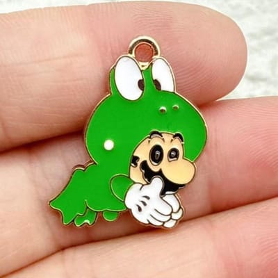 10 stuks Schattige Super Mario Bros DIY Sleutelhanger Metaal Handgemaakte Legering Anime Game Sleutelhanger Sleutelring Cadeau voor Fans brown
