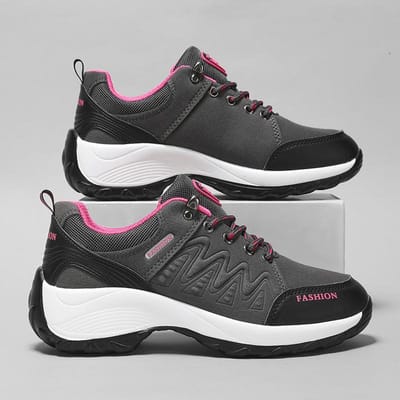 Mode Casual Schoenen Dames Outdoor Sneakers Lichtgewicht Comfortabel Vetersluiting Luxe Wandelen Sport Wandelschoenen Dames Schoeisel 36 black