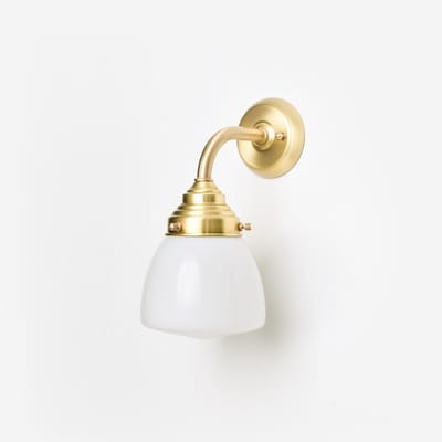 Wandlamp Schoolbol Small Curve Messing - Art Deco Trade