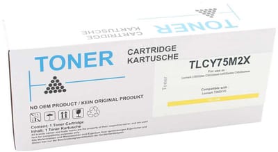 Lexmark TLCY75M2X - Toner Geel - 11.700 pagina's - Huismerk Compatible - Geschikt voor Lexmark CS-632DWE Lexmark CS-632DWEA Lexmark CX-635ADWE Lexmark CX-635ADWEE