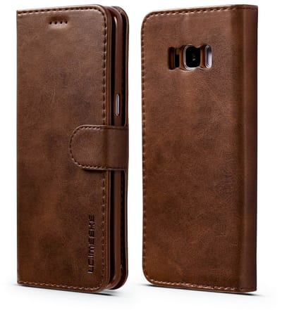 LC.IMEEKE Hoesje - Geschikt voor Samsung Galaxy S8 Hoesje - LC.IMEEKE Luxe Book Case - Donkerbruin
