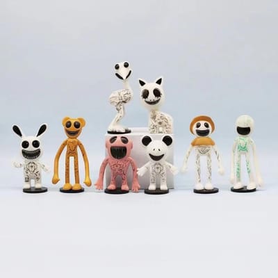 8 stuks Zoonomaly Horror Kat Monster Speelgoed Anime Model Panda Kinder Verjaardagscadeaus Verzamelspeelgoed Perfect Cadeau Speelgoed white