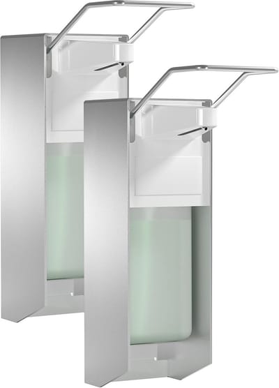 Dailygoods- Zeepdispenser Wandmontage - Zeepdispenser met Elleboogdruk - Aluminium - Herbruikbare Zeepfles - Minimalistisch Design - Hoogwaardig ABS Kunststof - Handzeepdispenser