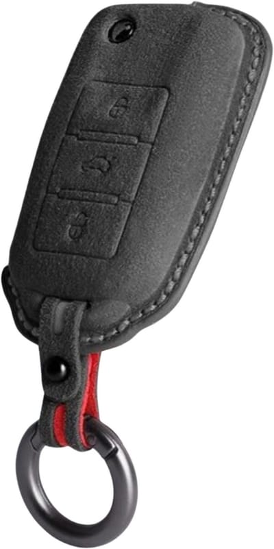 Luxe Alcantara Sleutelcover - Sleutelhoesje Geschikt voor Volkswagen Golf / Polo / Tiguan / Up / Passat / Seat Leon / Skoda Citigo - Alcantara Look - Zacht Sleutel Hoesje - Met Hanger - Auto AccessoiresVW