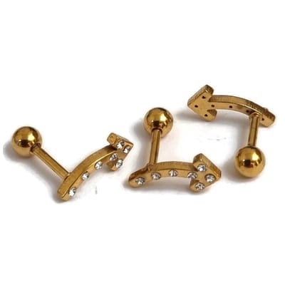 Aramat Jewels | Piercings | Goudkleur Helix piercing Pijltje Links | | | |6mm | Staal | Volwassenen | Verkleurd niet
