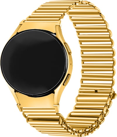 Strap-it RVS smartwatch bandje - stalen loop bandje perfect fit geschikt voor Samsung Galaxy Watch 7 (40 & 44mm) / Watch 6 (Classic) / Galaxy Watch 5 (Pro) / Galaxy Watch 4 (Classic) / Watch FE - horlogeband metaal voor Galaxy Watch 4-5-6 - goud
