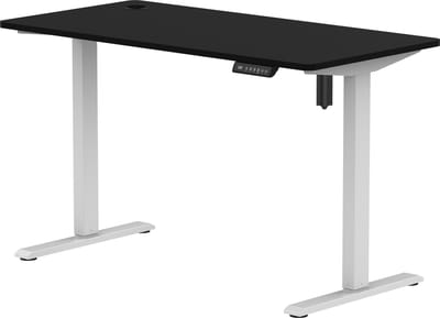 Elektrisch Verstelbaar Zit-Sta Bureau compact 118 x 60 cm | Wit – Intens Zwart | Hoogte 72 – 118 cm | Stabureaus®