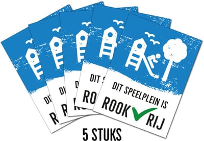 Dit Speelplein is ROOKVRIJ - Bord 15x20 cm - 5 stuks - Forex