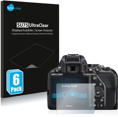 Savvies - Screenprotector voor Nikon D3500 / D3300 - Folie Beschermfolie transparant 6 Stuks