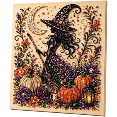 KEBIDU Halloween Spook Parel Kunst DIY Kit voor Volwassenen Spookachtig Schattig 3D Diamant Schilderij Ambachten met Parelkralen DIY Herfst Huis Muur Decoratie Style 3