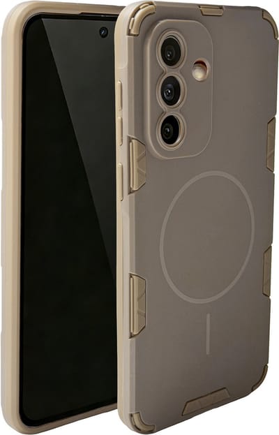 Casemania Hoesje Geschikt voor Samsung Galaxy A57 - Bruin - Matte Flex Armor Magnetische Shockbestendig Back Cover Geschikt voor MagSafe - Volledige Camera Bescherming