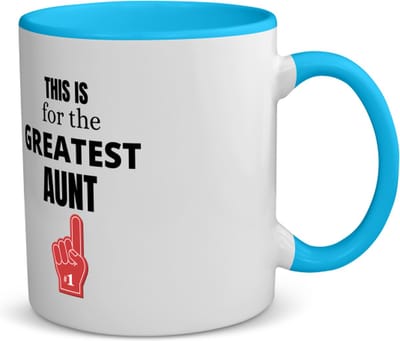 Akyol - this is for the greatest aunt koffiemok - theemok - blauw - Tante - tante - verjaardag tante - cadeautje - kado - geschenk - 350 ML inhoud