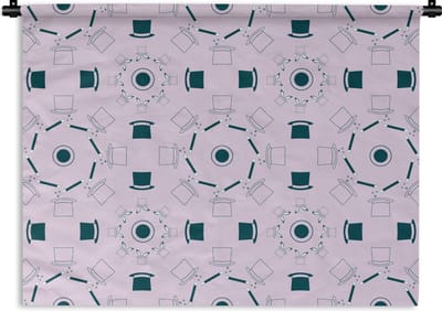 Wandkleed - Wanddoek - Goochelaar - Patronen - Konijnen - 120x90 cm - Wandtapijt