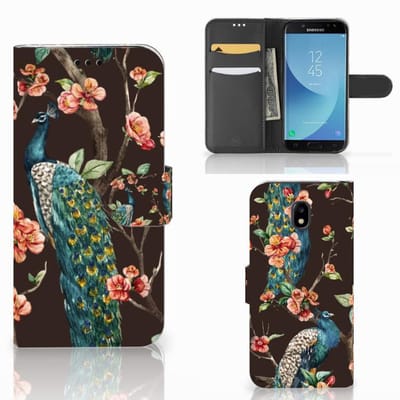 Boekhoesje voor Samsung Galaxy A30 Telefoonhoesje met Pasjes Pauw met Bloemen