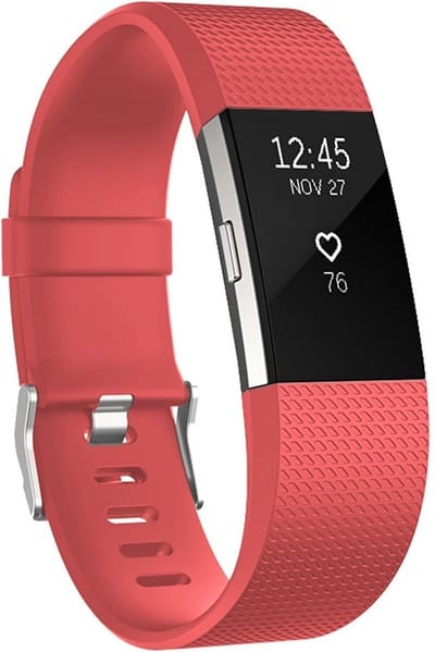 By Qubix - Compatible Fitbit bandje - Geschikt voor fitbit Charge 2 sportbandje - Maat: Large - Koraal - Horlogeband - smartwatchbandje