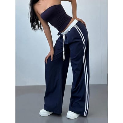 Casual broek voor dames in de zomer Nieuwe losse rechte gedrapeerde wijde pijpen veelzijdige broek M gray