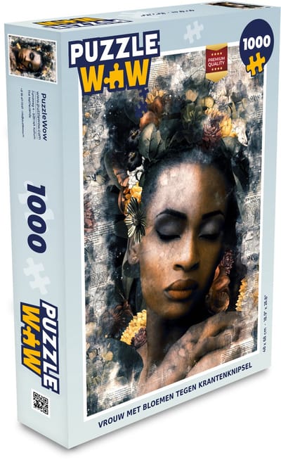 Puzzel Vrouw - Rook - Bloemen - Legpuzzel - Puzzel 1000 stukjes volwassenen