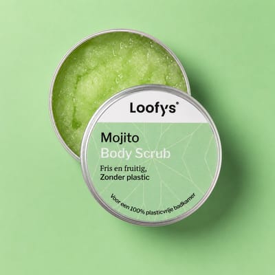 Loofys Body Scrub Mojito - Natuurlijke & Exfoliërende Lichaamsscrub - Plasticvrij, Vegan & Duurzaam - Herbruikbaar Blikje - 150g