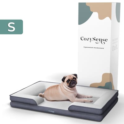 CozySense® Orthopedische Hondenmand - 60 x 42 cm - Maat S - Waterdicht Hondenbed met Wasbare Hoes - Geschikt Als Benchkussen - Wit