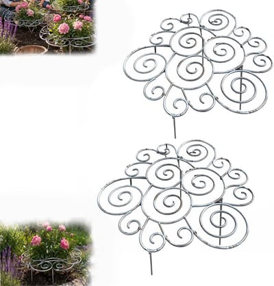 Plantensteunen - Tomatensteun - Metalen Plantsteunring Klein - Klimplantenrek - Klimplantensysteem - Stapelbaar - Weerbestendig - Ondersteuning voor tuinbloemen - plantensteunen voor klimplanten - plantensteunen met ringen - 27.5x27.5x1cm
